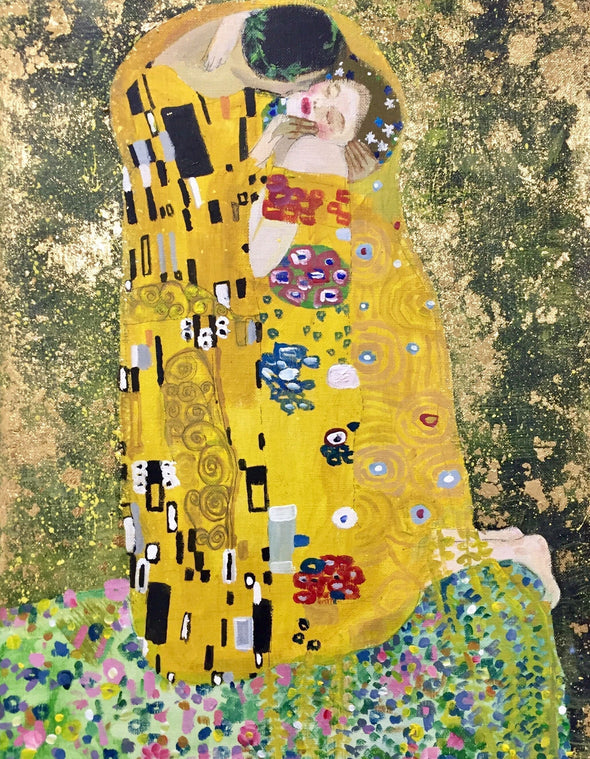 正規品低価グスタフ・クリムト　Gustav Klimt - The Kiss　ステンドグラス　アートガラス ステンドグラス