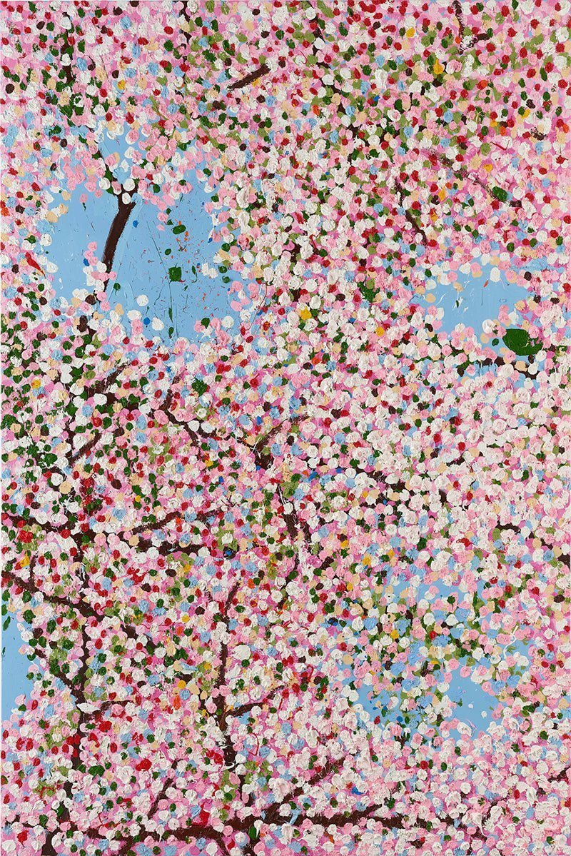 25年03月28日 (金) 11:00-14:00 | 日本橋 | ダミアン・ハースト風・桜の点描風景画 ("Cherry Blossoms with Damien Hirst Pointillist Painting Style" at Nihon-bashi)