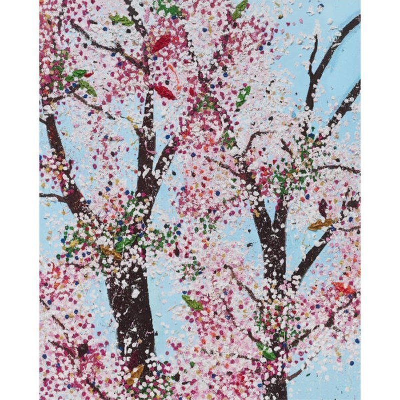 25年04月29日 (火祝) 14:00-17:00 | 日本橋 | ダミアン・ハースト風 | 桜の点描風景画 ("Cherry Blossoms with Damien Hirst Pointillist Painting Style" at Nihon-bashi)