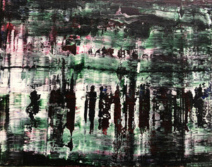 25年05月05日 (月祝) 18:00-20:00 | 日本橋 | ゲルハルト・リヒター風 | 抽象画 (Original abstruct painting with Gerhard Richter style at Nihon-bashi)