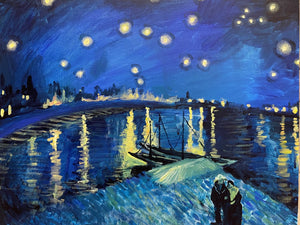 25年02月28日 (金) 11:00-14:00 | 日本橋 | フィンセント・ファン・ゴッホ | 星降る夜 (Starry Night Over the Rhone" by Vincent van Gogh at Nihon-bashi)