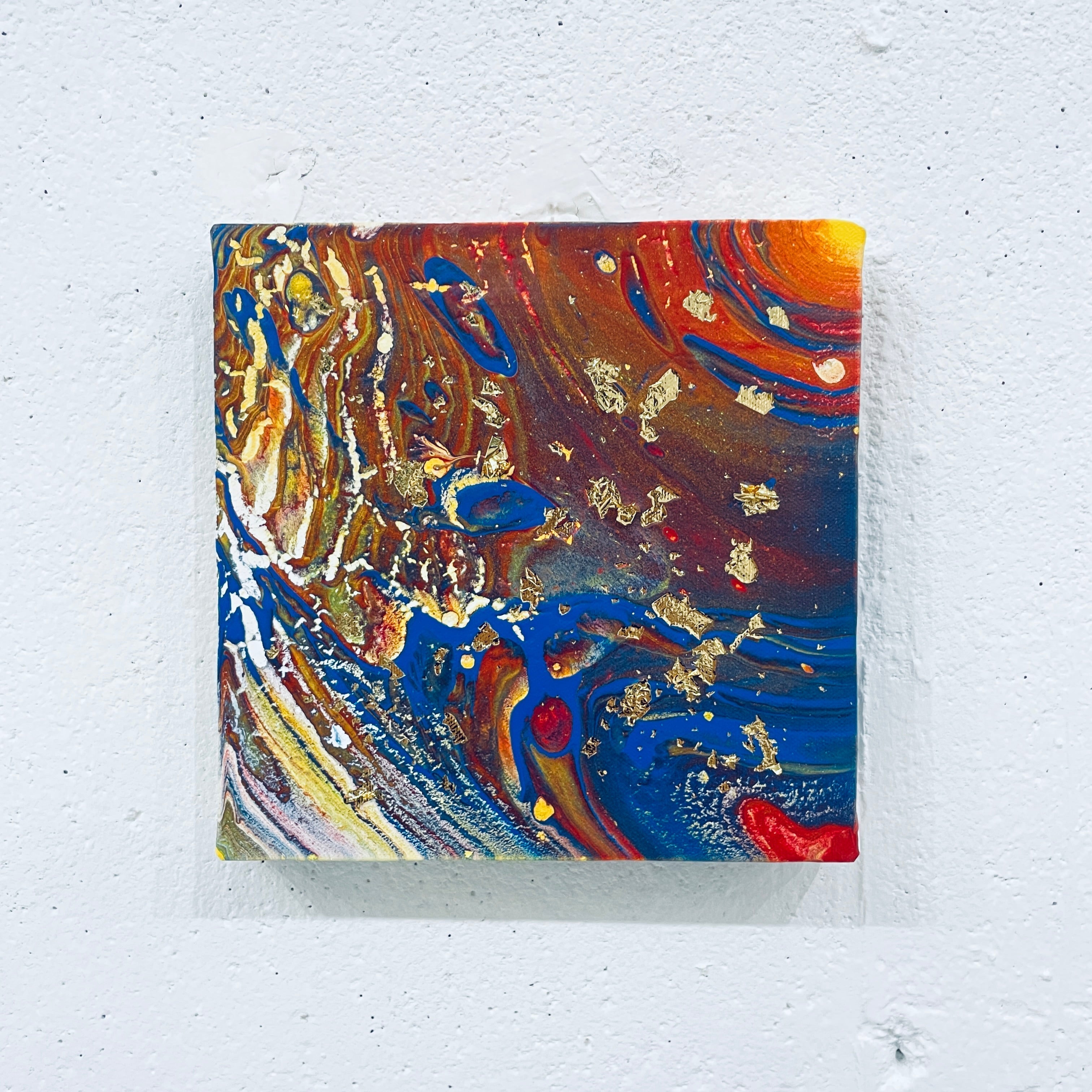 フルイドアート　アートパネル　(サイズ33cm×33cm) 現代アート・抽象画・フルイドアート・原画・アートパネル【UZU