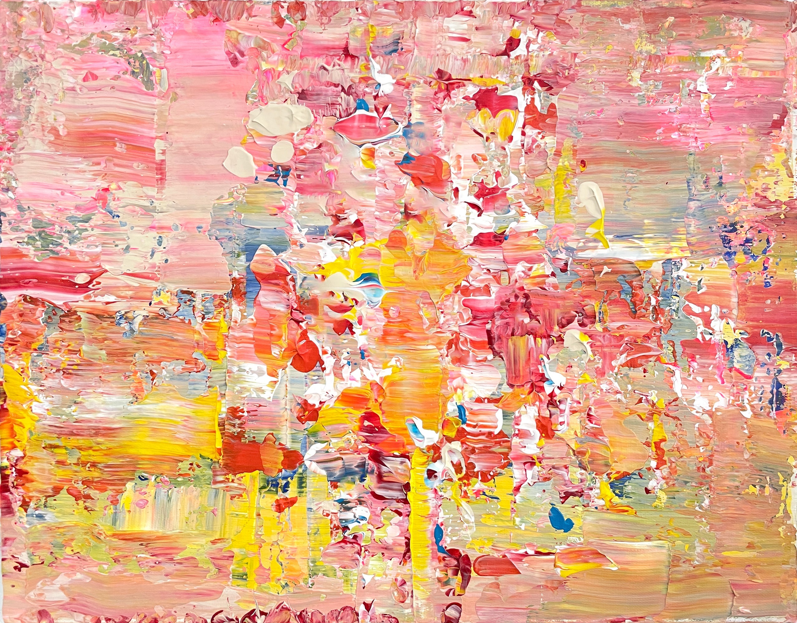 25年05月20日 (火) 19:00-21:00 | 日本橋 | ゲルハルト・リヒター風 | 抽象画 (Original abstruct painting with Gerhard Richter style at Nihon-bashi)