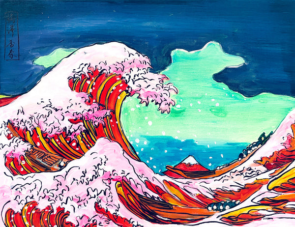 金属絵画　冨嶽三十六景 神奈川沖浪裏　葛飾北斎 こころ粋 / 【金属絵画】 冨嶽三十六景 神奈川沖浪裏「金」