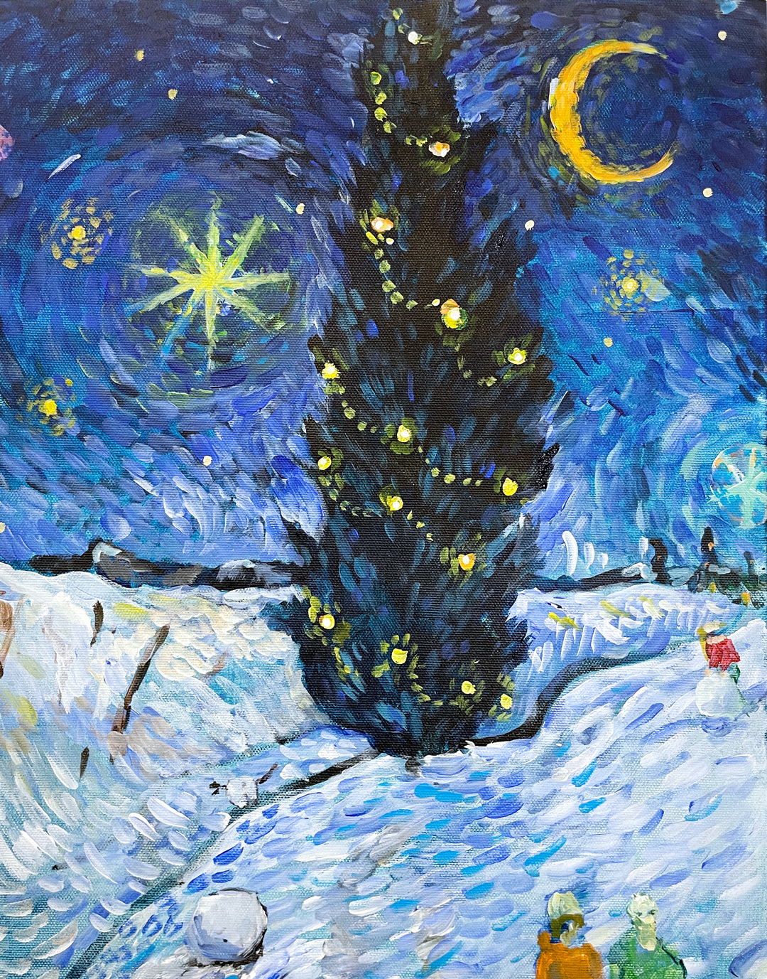 25年12月13日 (土) 10:00-13:00 | 上野・根津 | フィンセント・ファン・ゴッホ | 糸杉と星の見える道・クリスマスツリー