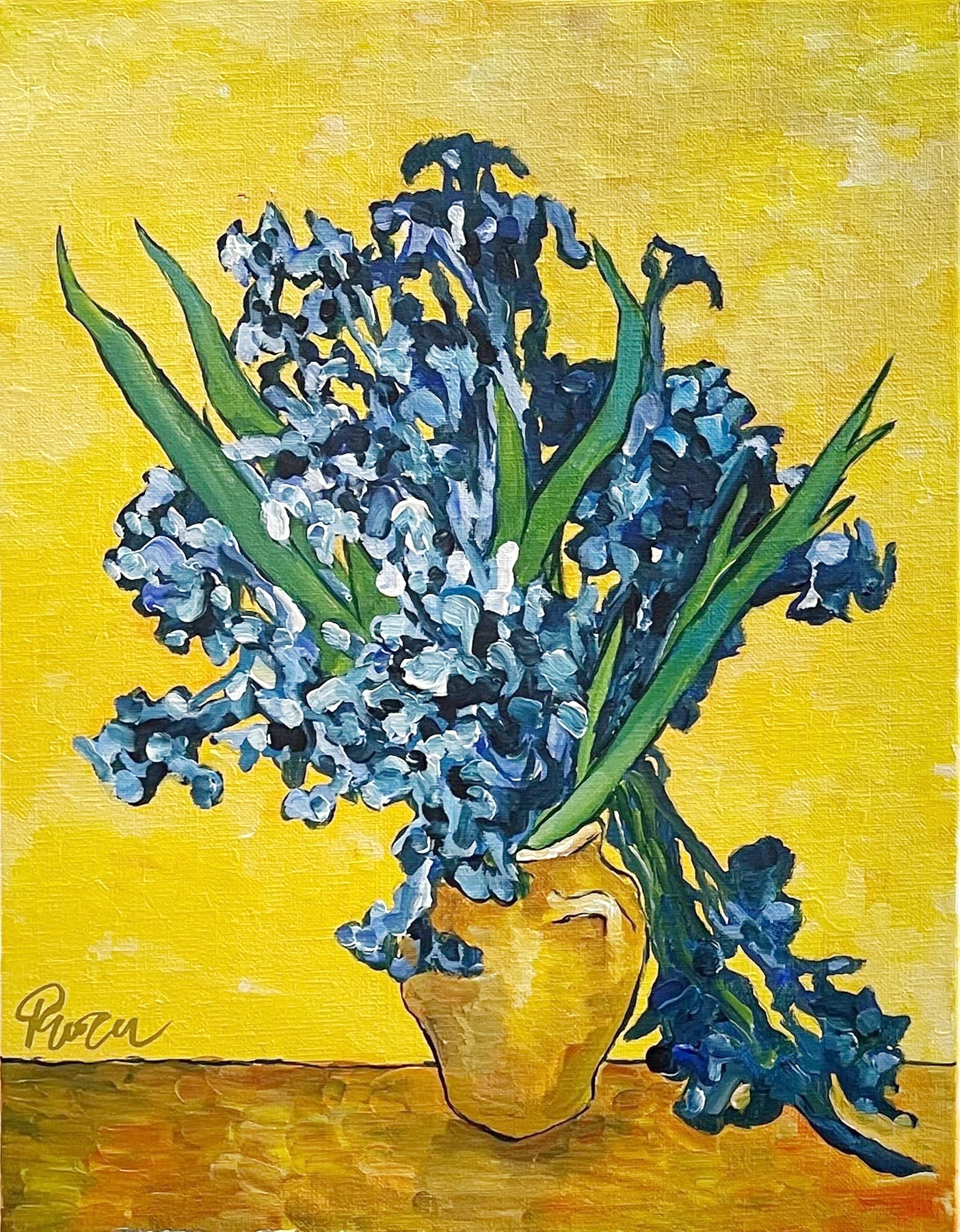 06月08日 (土) 17:00-20:00 | 上野/根津 | フィンセント・ファン・ゴッホ | アイリス *下描きあり (Irises by Vincent van Gogh *canvas drafted at Ueno/Nezu)