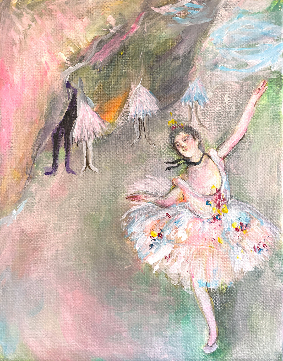 [Artworks]エドガー・ドガ|スター(踊り子)|100x60cm|肉筆|油彩|原画|鑑定書 エドガー・ドガ作品「スター舞台の踊り子」刺繍匿名配送 アート用品