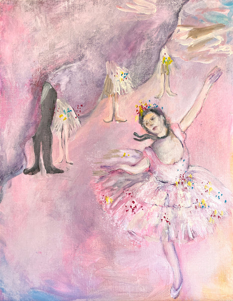 絵画 。壁掛け絵原画手描き【バレエ公演が終わった後の甘いデート】 71NPCFh4dmL._AC_UF350,