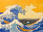 26年10月23日 (金) 10:00-13:00 | 日本橋 | 葛飾北斎 | 富嶽三十六景・神奈川沖浪裏 *下描きあり