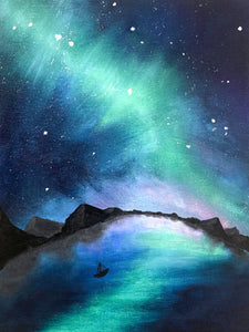 25年03月26日 (水) 19:00-21:00 | 日本橋 | オリジナル風景画 | Starry Sky (Original landscape painting Starry Sky at Nihon-bashi)