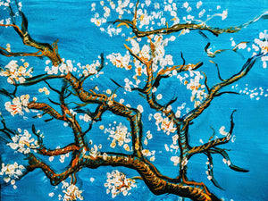 イタリア製　巨大絵画　ゴッホ『花咲くアーモンドの木』　額絵　絵画　アート　パネル イタリア製巨大絵画ゴッホ『花咲くアーモンドの木』額絵絵画