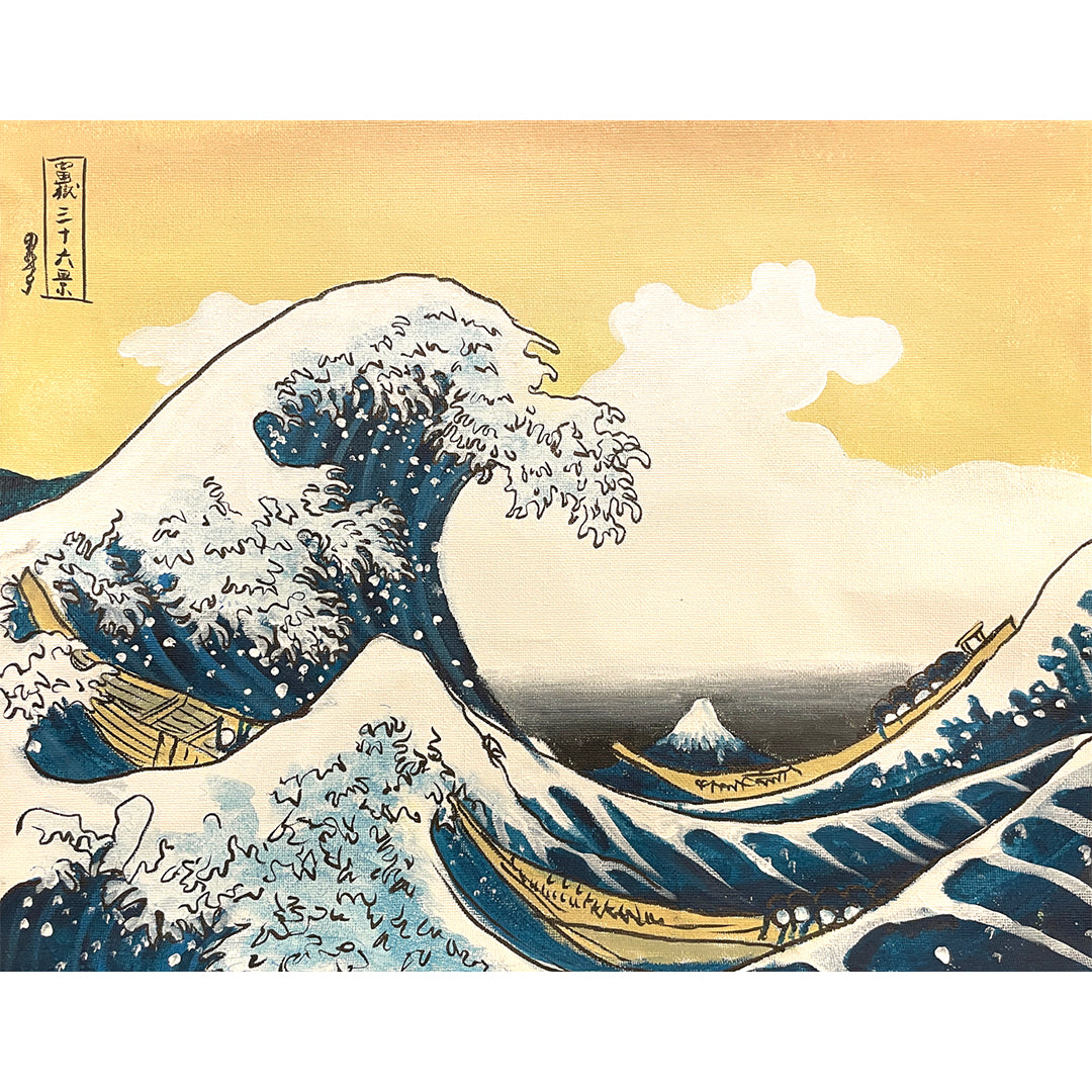 送料無料 2020年春物新作 朧/オボロ 鯨 富士山 大波 三日月 桜 鯨紋 総刺繍 和柄 光沢サテン ブルゾン/スカジャン 黒ブラック袖ベージュ：L