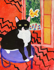 25年04月06日 (日) 14:00-17:00 | 上野/根津 | マティス風 | 猫の絵 (Matisse-Style Animal Painting at Ueno/Nezu)