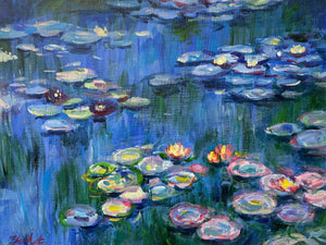 SALE新作登場クロード・モネ　Claude Monet - Water Lilies and Japanese Bridge　アートガラス　ステンドグラス　ヨーロッパ製 ガラス材料